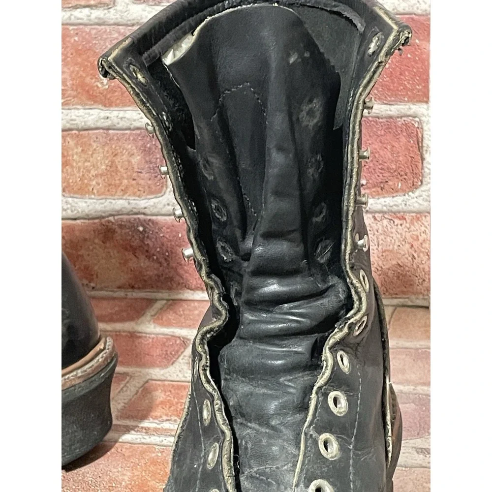 Red Wing 699 Wildland Fire Fighter Logger Black Leather Boots Men's Size 8.5C